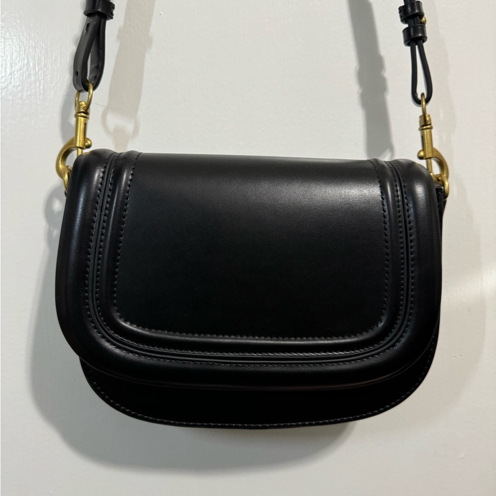 Zara Black PU Leather Crossbody Bag